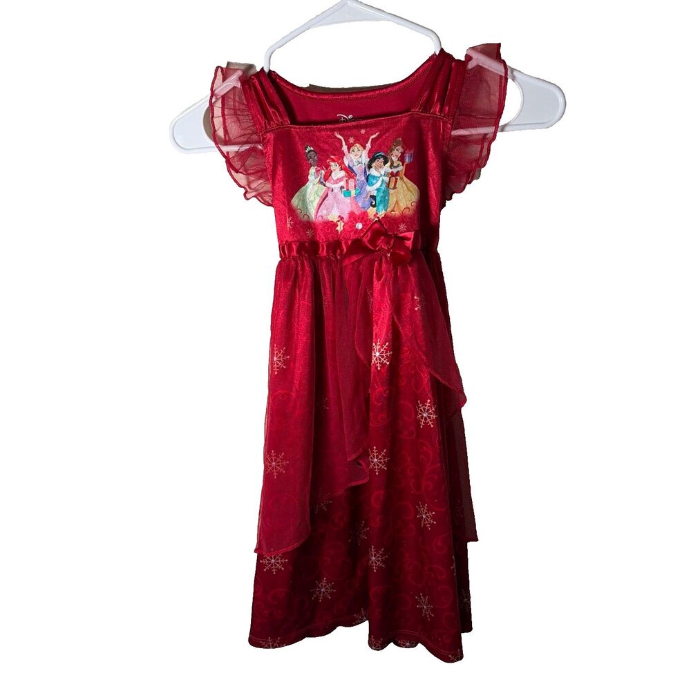 Disney Princess Dress Girl's 4T Red Christmas Lounge
